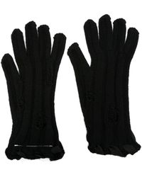 MM6 by Maison Martin Margiela - Distressed Ribbed-knit Gloves - Lyst