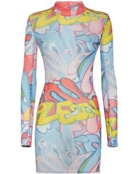 Philipp Plein - Bombing Graffiti-Print Mini Dress - Lyst