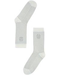 Brunello Cucinelli - Intarsia-knit Logo Socks - Lyst