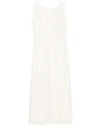 Luisa Cerano - Floral-Appliqué Midi Dress - Lyst