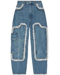 Ganni - Audri Lace-Trim Jeans - Lyst