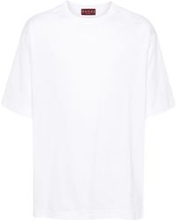 Gucci - T-Shirt Mit Logo-Stickerei - Lyst