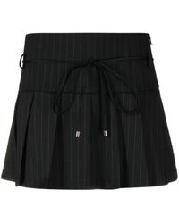 Patrizia Pepe - Pinstripe-pattern Pleated Mini Skirt - Lyst