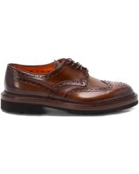 Santoni - Lace-Up Brogue-Detail Derby Shoes - Lyst