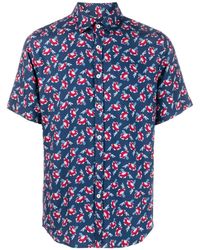 Canali - Camisa de manga corta con estampado floral - Lyst