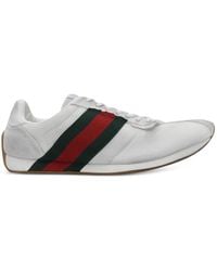 Gucci - Tempo Web-Stripe Panelled Sneakers - Lyst