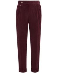 Brunello Cucinelli - Comfort Cotton And Cashmere Corduroy Trousers With Double Pleats And Waist Tabs - Lyst