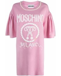 Moschino - Pearl-embellished T-shirt Dress - Lyst