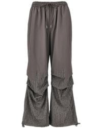 VENUJA - Crystal-Embellished Track Pants - Lyst
