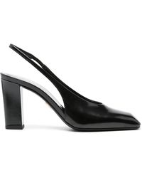 Prada - 85 Leather Slingback Pumps - Lyst