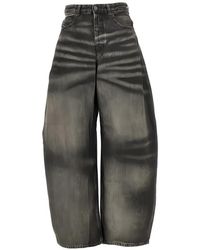 DIESEL - Faded-Effect Wide-Leg Jeans - Lyst