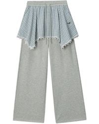 Mini Cream - Check-Print Layered Track Pants - Lyst
