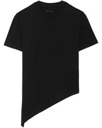 Zadig & Voltaire - Asymmetric Strass-Embellished T-Shirt - Lyst