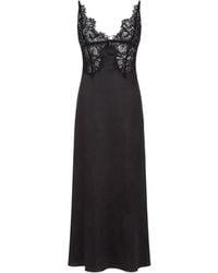 Alysi - Vestido Midi Con Ribete De Encaje - Lyst