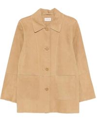 P.A.R.O.S.H. - Minuetto Panelled Suede Coat - Lyst