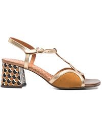 Chie Mihara - T-Strap Patterned Sandals - Lyst