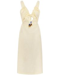 CAYET - Helena Bead-Embellished Cut-Out Midi Dress - Lyst
