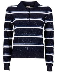 Marella - Striped Polo Top - Lyst
