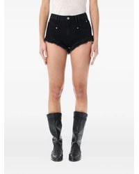 Isabel Marant - Eneidala Denim Shorts Met Franje Afwerking - Lyst