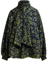 Essentiel Antwerp - Seidenbluse mit abstraktem Print - Lyst