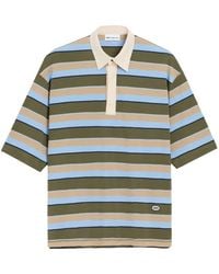 Ami Paris - Striped Cotton Ami Patch Polo - Lyst