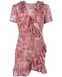Aniye By - Niko Paisley-Print Ruffled Mini Dress - Lyst