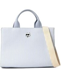 KARL LAGERFELD - Medium Ikon Choupette Striped Tote Bag - Lyst