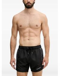 Trussardi - Logo-Print Drawstring-Waist Swim Shorts - Lyst