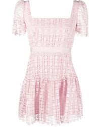 Self-Portrait - Lace-detail Mini Dress - Lyst
