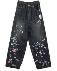 Maison Mihara Yasuhiro - Sticker-Patch Wide-Leg Jeans - Lyst