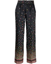 RED Valentino - Floral-print Silk Trousers - Lyst