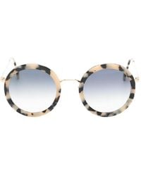 Andy Wolf - Tortoiseshell-Effect Round-Frame Sunglasses - Lyst