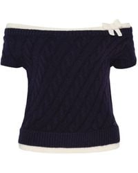 ShuShu/Tong - Bow-Detail Cable-Knit Sweater - Lyst