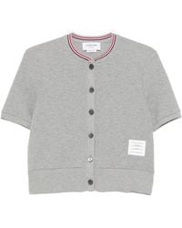 Thom Browne - Cotton Waffle Short Sleeve Cardigan - Lyst