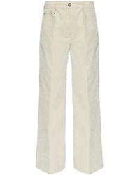 forte_forte - Velvet Straight-Leg Trousers - Lyst
