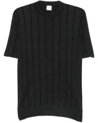 Eleventy - Vertical-Stripe Short-Sleeve Sweater - Lyst