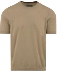 Amaranto - Fine-Knit Short-Sleeve Sweater - Lyst