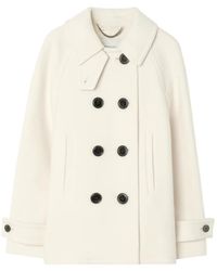 Burberry - Wool Blend Pea Coat - Lyst