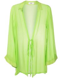 Amir Slama - Tie-Front Silk Beach Cover-Up - Lyst