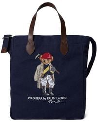 Polo Ralph Lauren - Shopper Aus Canvas Mit Polo Bear - Lyst