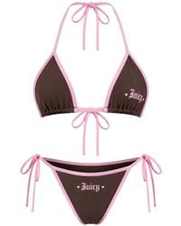 Juicy Couture - Logo-Print Triangle Bikini - Lyst