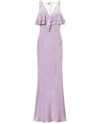 Twinset - Maxi Ruffled Velvet Dress - Lyst