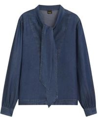 BOSS - Blouse En Façon Jean À Détail De Foulard - Lyst