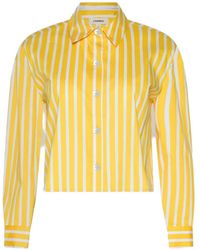 L'Agence - Cosette Cropped Striped Shirt - Lyst