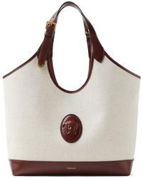 Versace - Rivière Large Canvas Tote - Lyst