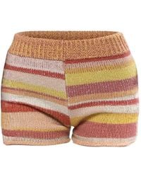 The Elder Statesman - Striped Cashmere Shorts - Lyst