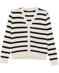 Max Mara - Striped V-Neck Cardigan - Lyst