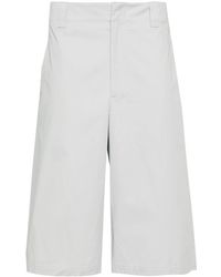 Lemaire - Tonal Stitching Cotton Bermuda Shorts - Lyst