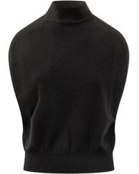 Semicouture - Turtleneck Sleeveless Sweater - Lyst