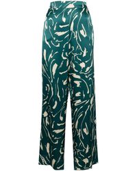 Asceno - Abstract-print Silk Trousers - Lyst